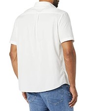 AMAZON ESSENTIALS MEN'S SHORT SLEEVE DRESS SHIRT STRETCH WHITE XS