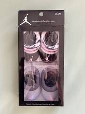 Nike Air Jordan Baby Booties Sock 2 Pack Pink Newborn 0-6 Months