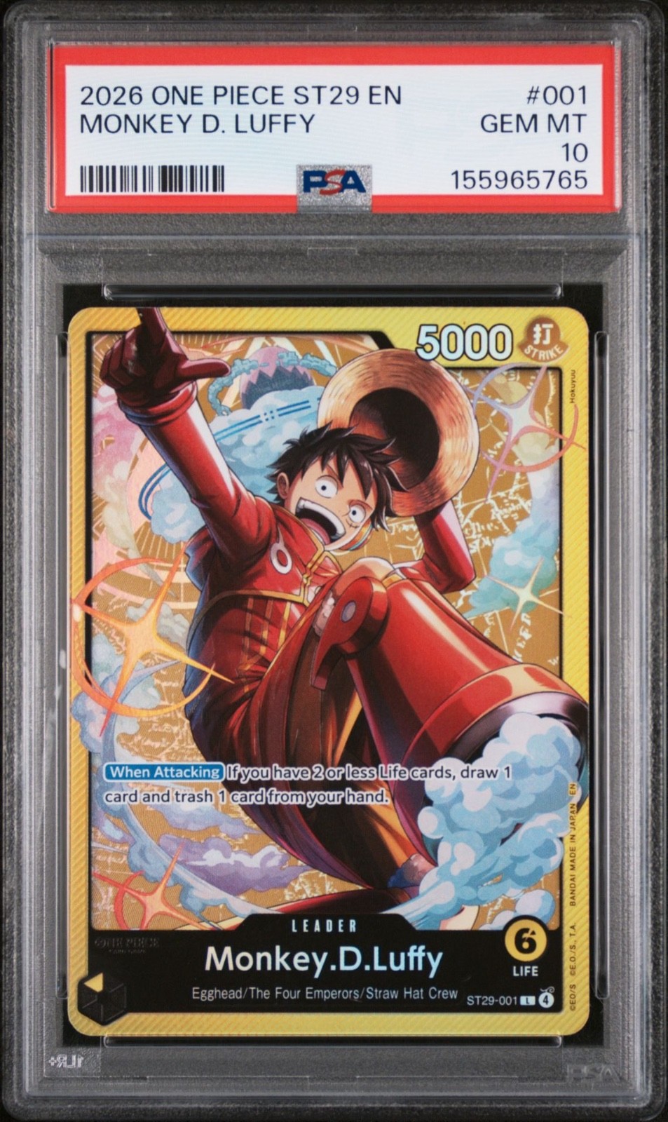 One Piece Monkey D Luffy ST29-001 PSA 10 Gem Mint