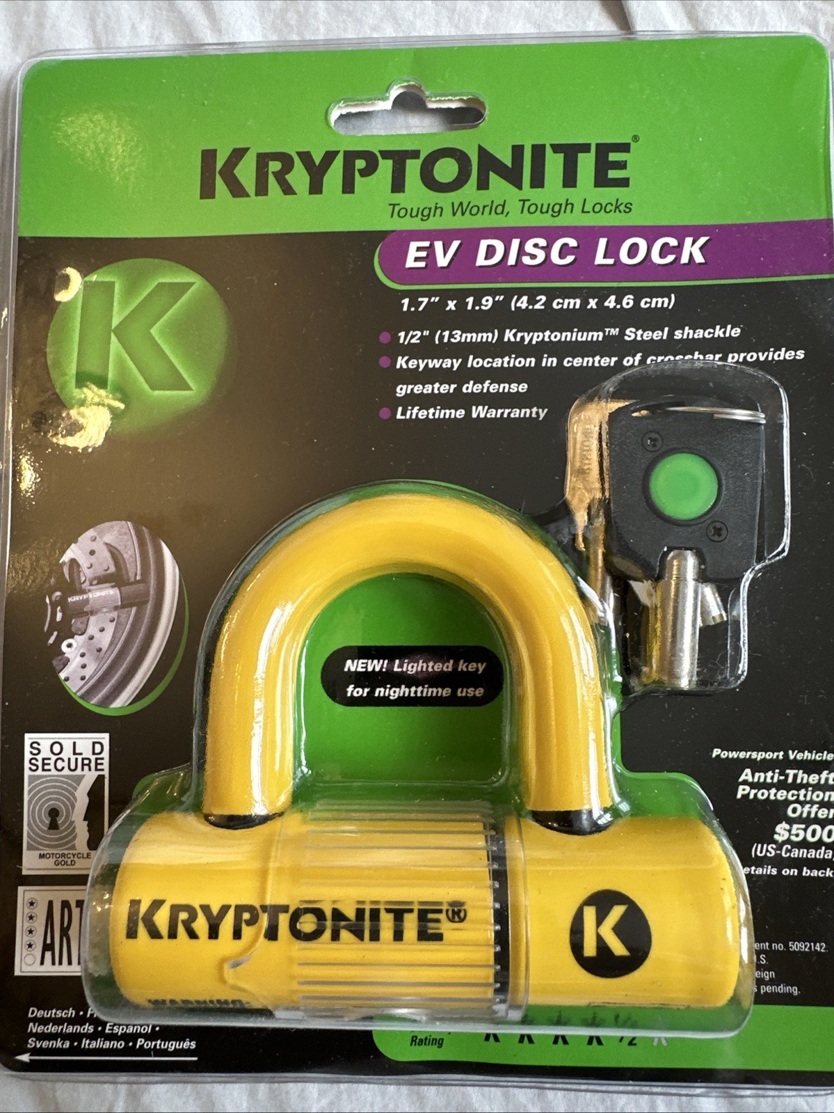 HIGH SECURITY KRYPTONITE DISC PADLOCK SCOOTER BIKE MOTORCYCL