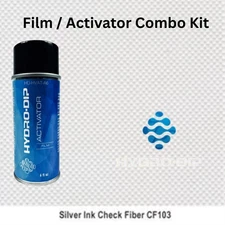 Hydro Dip  Film Activator Combo Kit Silver Ink Check Fiber Carbon Fiber