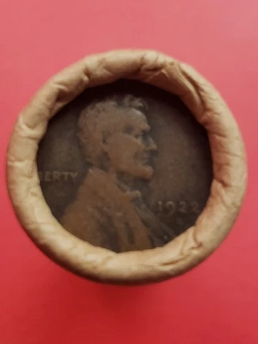 1922 VERY WEAK D? CENT     1911-P LINCOLN WHEAT PENNY COIN ROLL ENDS BANKROLLED