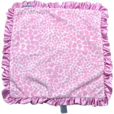 Carter's Pink Satin Hearts Ruffled Lovey Security Baby Blanket 2016