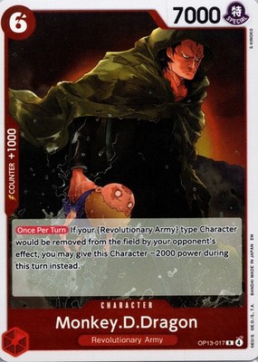 Monkey.D.Dragon Foil R Carrying On His Will OP13-017 NM