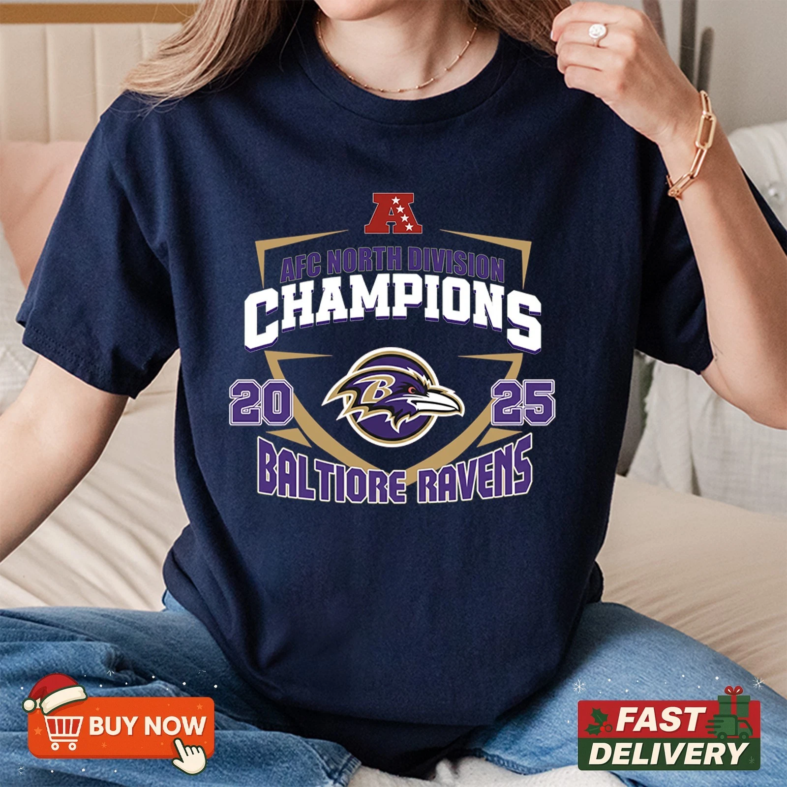 Baltimore Ravens AFC North Division Champions 2025 TShirt