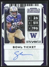 Salvon Ahmed 2020 Panini Contenders Draft Picks Bowl Ticket RC Auto /99 #317
