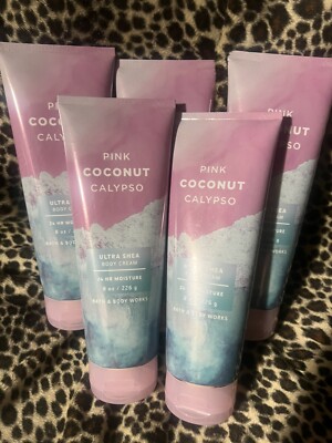 Bath & Body Works 5 X PINK COCONUT CALYPSO 8 Oz. ULTRA SHEA Body Creams! WOW!
