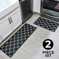Sierra Concepts Kitchen Mat 2 Piece Set Anti-Fatigue Waterproof Floor Rugs