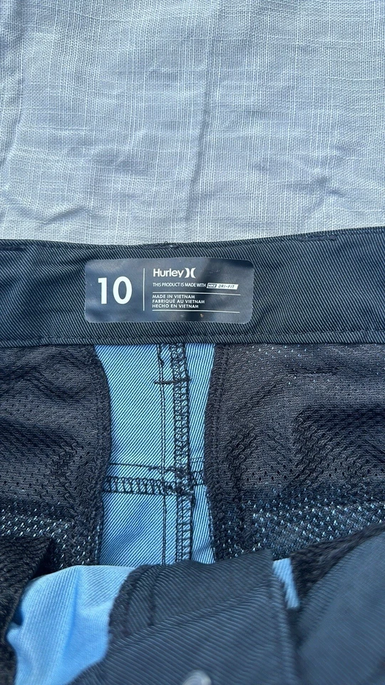 Hurley Nike Dri-fit Boys 10 Black Shorts Pockets And Elastic Waist  - Image 2 of 4