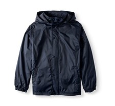 NWT Boys L 10-12 Lightweight Jacket Coat with Removable Hood BLUE school
