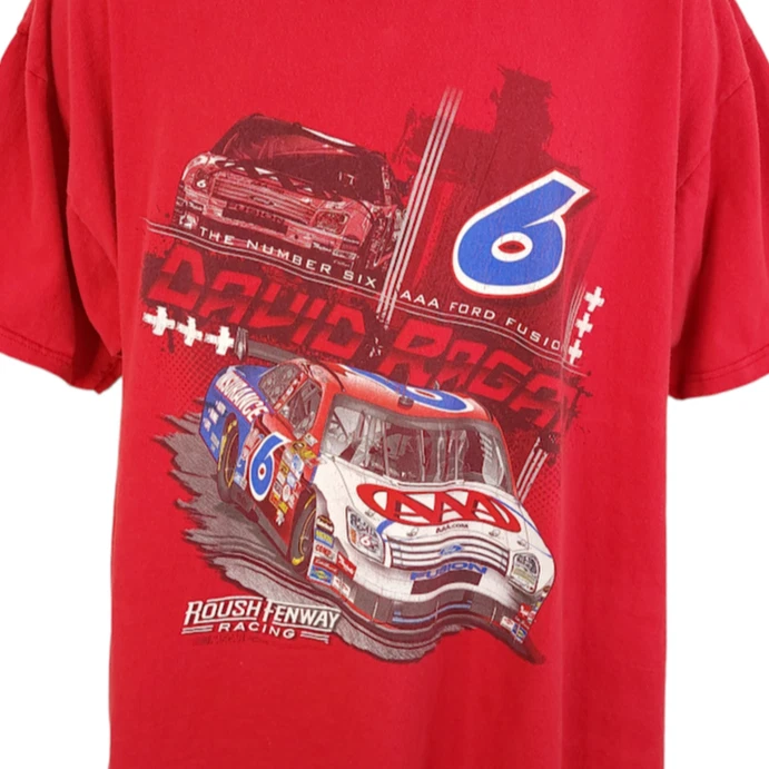 复古 David Ragan NASCAR T 恤男式尺寸 2XL Y2K Roush Fenway Racing 福特 — 第 2/4 张图片