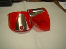 Vintage Style Red Transparent 7 Inch Head Light Visors Headlight Visor Eye Lids Vintage Style Red Transparent 7 Inch Head Light Visors Headlight Visor Eye Lids