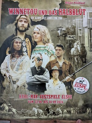 Unikat. Orginales Autogramm. Karl May Spiele. Elspe. 2023. Unter Geiern. Plakat
