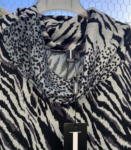 Ladies Izabel Vintage Grey Animal Print Sleeveless MIDI Dress Size 16 BNWT - Picture 3 of 5