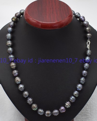 Black Baroque Pearl Necklace 18 
