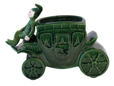 Vintage Treasure Craft Elf Pixie Stagecoach Planter Mid Century *READ*