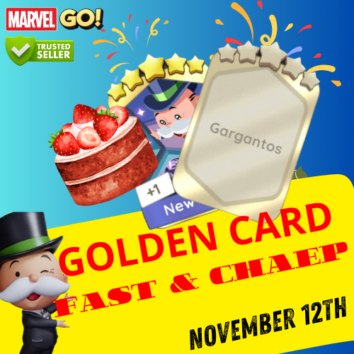 BUY NOW 🔥 MONOPOLY GOLDEN STICKERS CARD BLITZ GO⚡️ YOU CAN CHOOSE ⚡️ FAST
