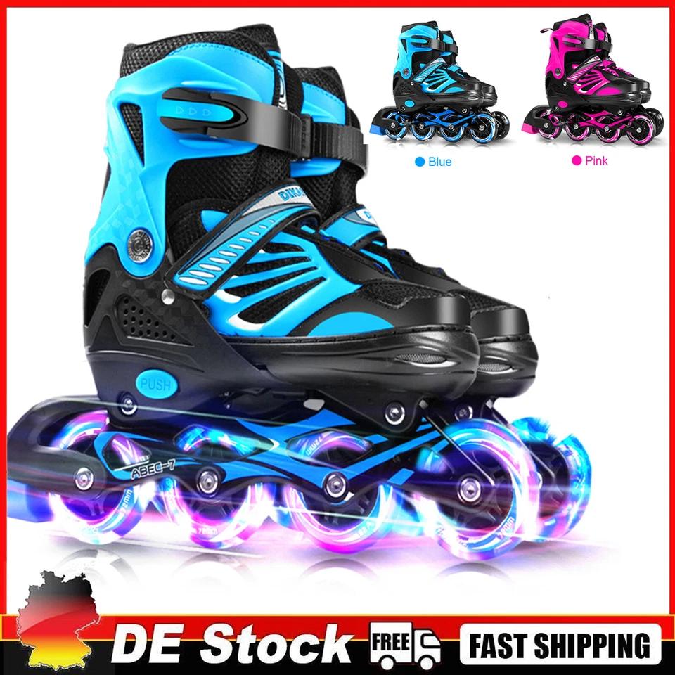 MARKENLOS Inline Skates Kinder Verstellbare Inliner mit beleuchteten Rädern Rollschuhe