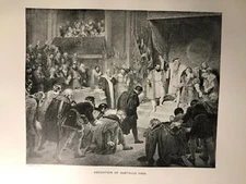 Antique "Abdication of Gustavus Vasa " Engraving-Photogravure by Hersent 1896