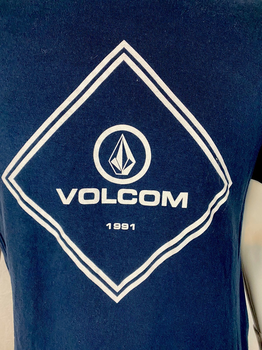 Volcom Blue Short Sleeve Front Logo T Shirt, Men's Size Large