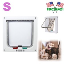 4 Way Safe Lockable Locking Pet Cat Door Brush Flap Screen S Size Universal