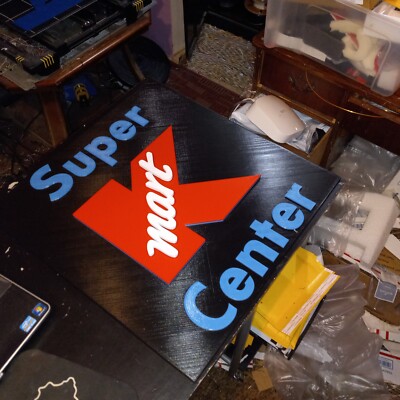 Super Kmart Center Sign, 3D printed. 12''×11'' 3D Graphics reproduction logo