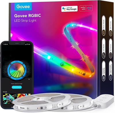 RGBIC Pro LED Strip 20M, Smart LED Strip Funktioniert Mit Alexa Und Google Assis