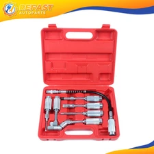 7PCS GREASE GUN ADAPTER SET LUBING HOSE FITTING ZERK TIP ASSORTMENT US SHIPPING