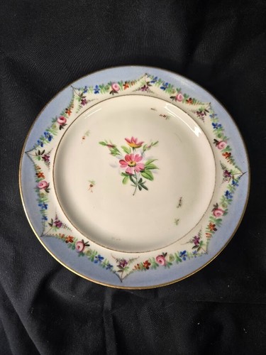 Porcelain plate 7 1/2inch floral blue pattern set of 6 - Picture 7 of 8