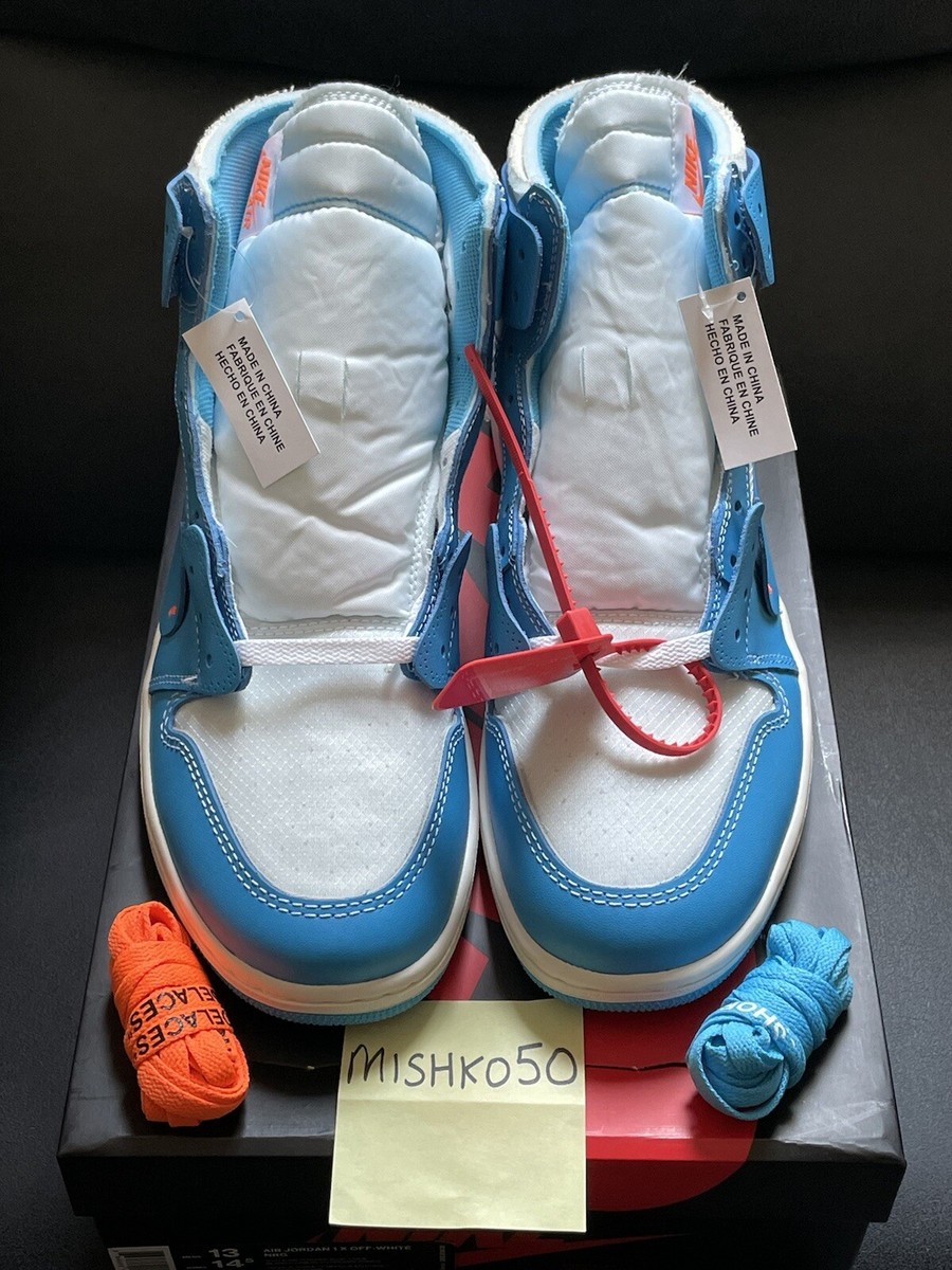 OFFWHITE【 AIR JORDAN 1 RETRO HIGH OG UNC Off-White x Air Jordan 1 Retro High OG 'UNC' - Rainy Clouds OG