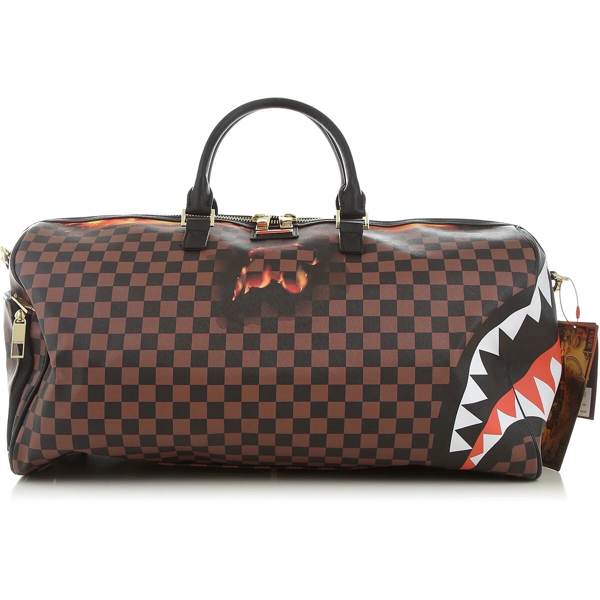 Sprayground Kid Money Checkered Duffle Bag - Brown