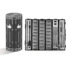 Precision Screwdriver Set Cylinder Organizing Case 128pcs in 1 Case S2 Alloy ...