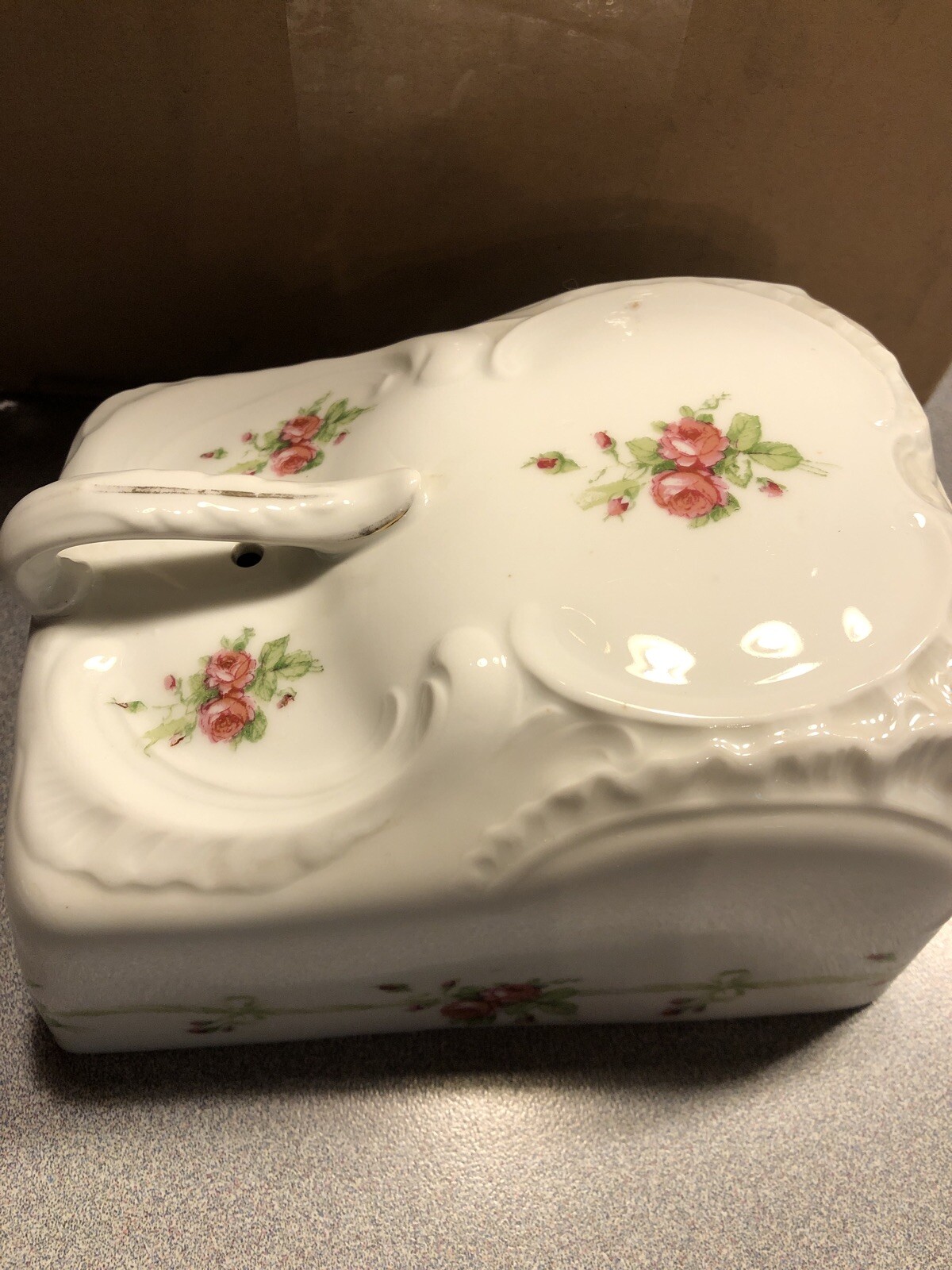 Vintage Butter/ Cheese Dish Lid With Floral Pattern eBay