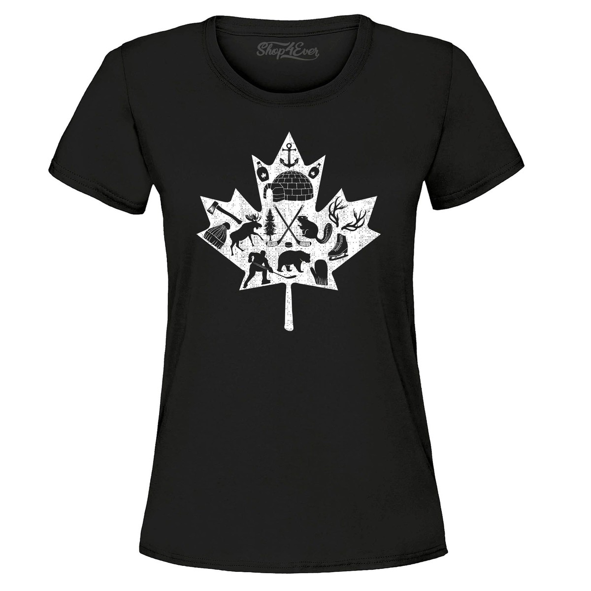 Canadian Winter Leaf Cloud Canada Symbols Women's T-Shirt Canada