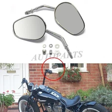 CHROME TEARDROP REAR VIEW MIRRORS Set For Harley Davidson 1982-later all models