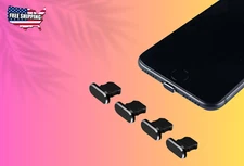 Black Anti Dust Plugs for iPhone & iPad (4pcs)