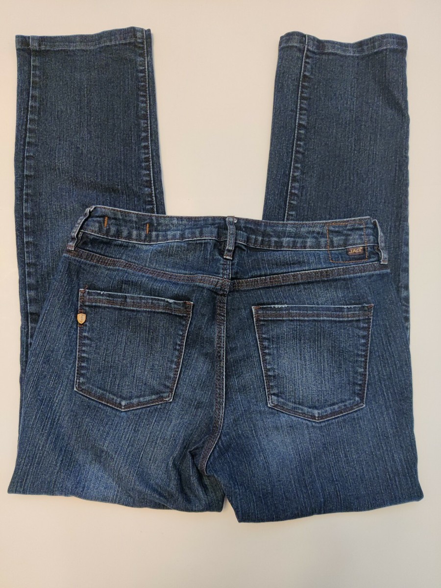 JAG Jeans Size 28x28 Low Rise Slim Leg Straight Dark Wash Stretch Blue  Jeans