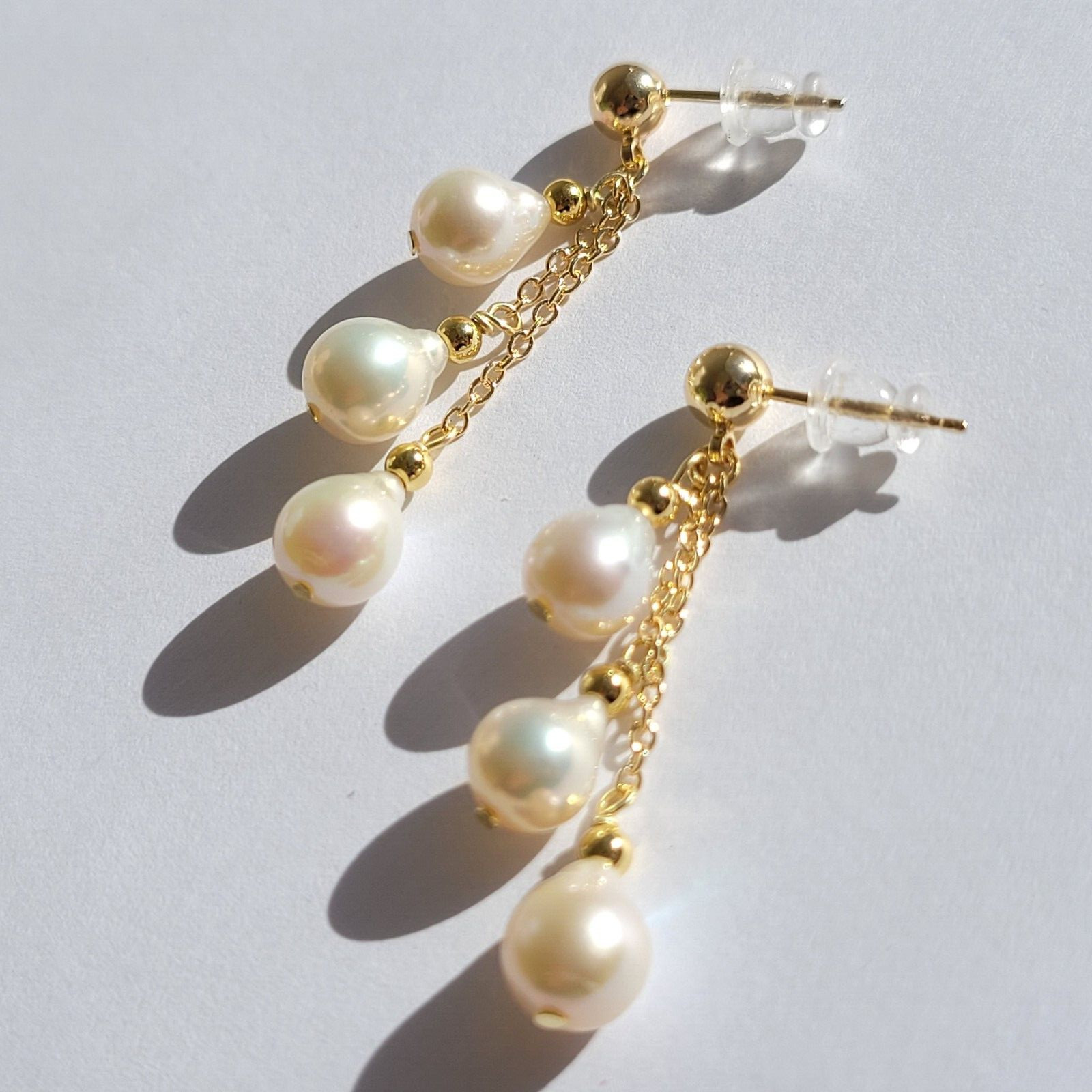 Boucles d'oreilles argent et perles de culture d'eau douce au lustre de qualité AAA