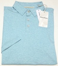 Tommy Bahama Short Sleeve Shirt Pacific Shore Polo Graceful Sea Blue Striped 89