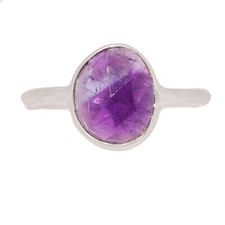 Natural Amethyst - African 925 Sterling Silver Ring Jewelry s.5 CR74008