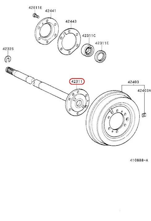 Eje trasero OEM TOYOTA 42311-60111 para Land Cruiser FZJ80 1997-1998 Foto 3 de 4