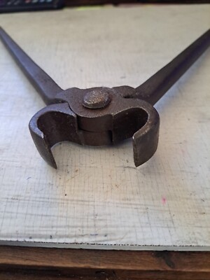 Vintage Blacksmith Made Snippers-10-1/2'' Long 3/4'' Wide Cutting Are-LQQK -NICE-