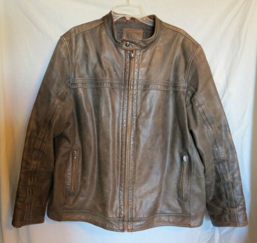 Merona Men's Brown Leather Jacket Size 