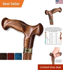 Handmade 35 Inch Walking Stick with Rubber Base - Comfort Style Combined