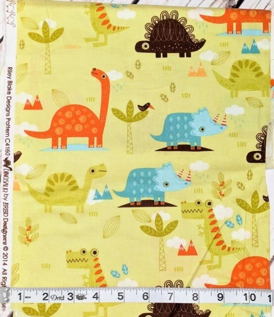 Cotton Quilt Fabric lot 6 yd Dinos Michael Miller DinoMites Riley Blake Dinosaur - Image 4 of 4