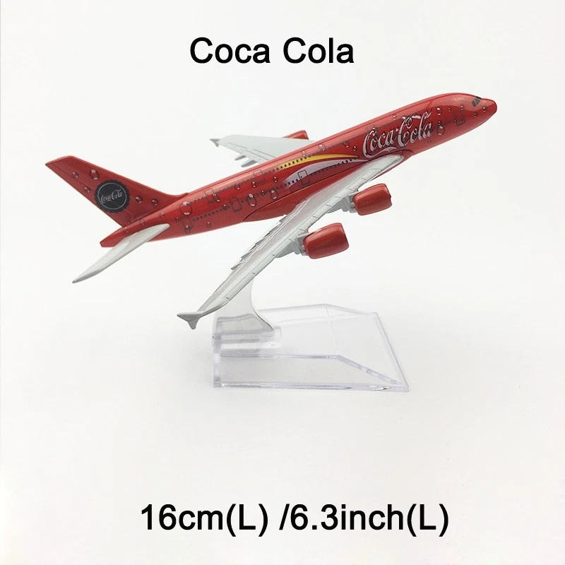 1:400 Alloy Diecast Airplane Model Collection 16cm Airbus A380 Coca-Cola Design - Image 2 of 4
