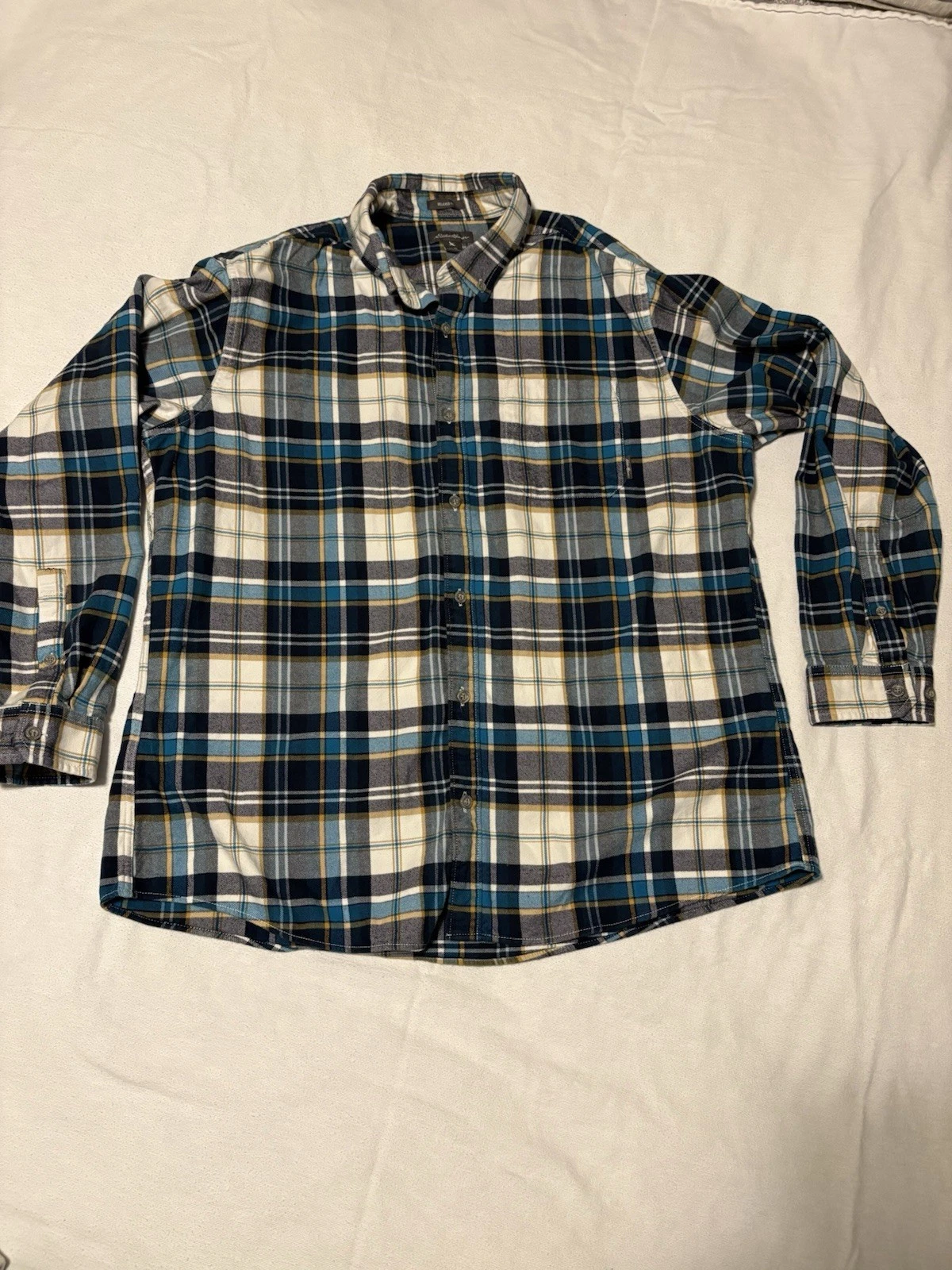 Eddie Bauer Men's Blue Plaid Relaxed Fit Long Sleeve Flannel Shirt Size XL
Opens in a new window or