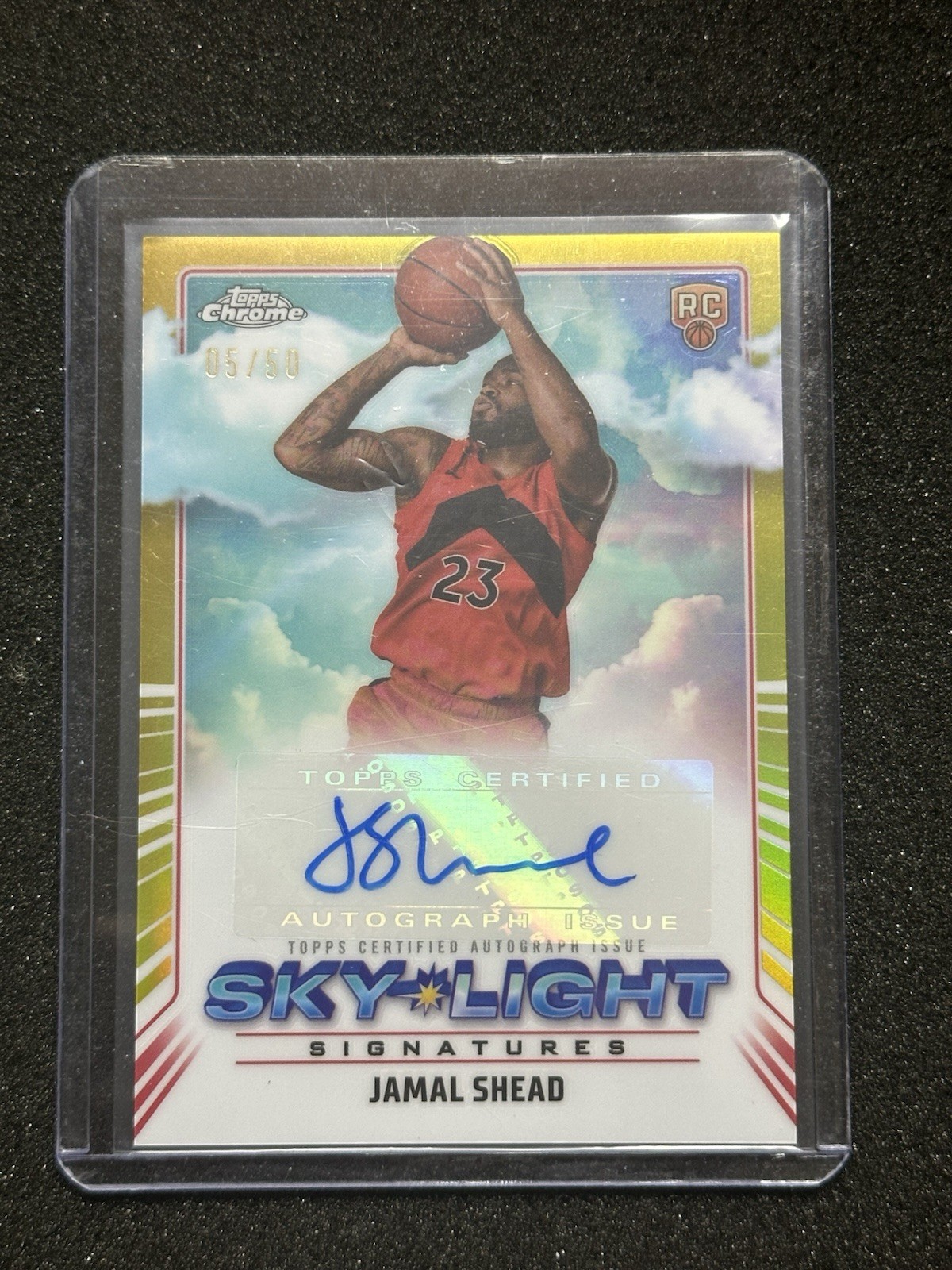 2024-25 Topps Chrome Jamal Shead #SLS-JSH Sky-Light Signatures Gold Auto /50