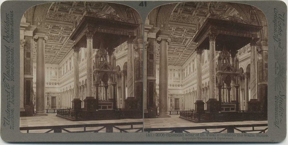 Altar of St. Paul's Basilica, Rome, c1900, Religious, Stereoview | eBay