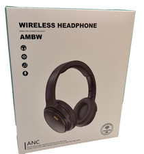 AMBW Q8 Bluetooth 5.3 ANC Wireless Over-Ear Headphones Noise Cancelling Mic Blac